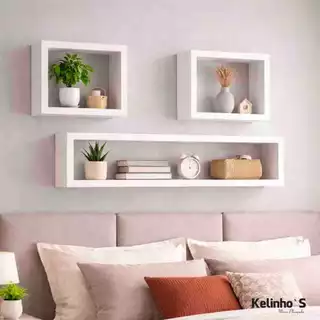 Kit 3 Prateleiras Nicho Multiuso Organizador Retangular Quarto Sala Banheiro Cozinha Lavanderia em Oferta na Shopee
