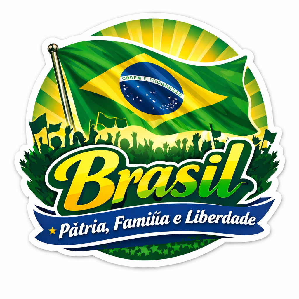 Imagem do produto ADESIVO BRASIL BANDEIRA PATRIOTA, PÁTRIA FAMÍLIA E LIBERDADE DO BRASIL CARRO MOTO CAMINHÃO