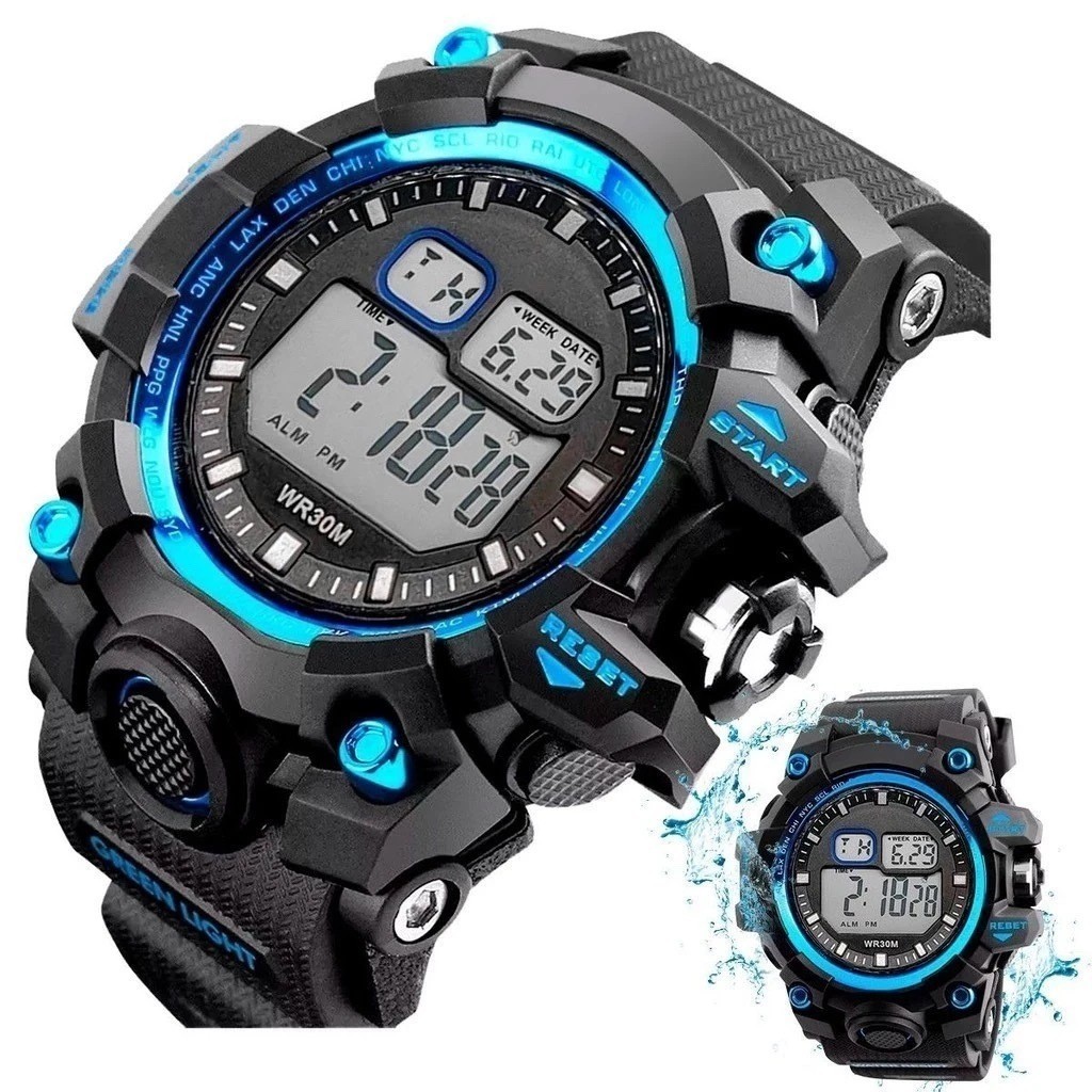 Relógio De Pulso Digital Masculino SPORT Esportivo a Prova d 'Água ...