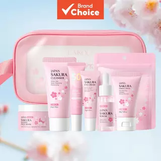Conjunto de Cuidados com a Pele LAIKOU Sakura - Hidratante, Ilumina o Tom da Pele, Brilho, Presente de Aniversário ou em Oferta na Shopee