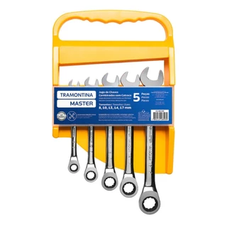 Jogo de chave combinada com catraca 8 a 17 mm com 5 peças - Tramontina em Oferta na Shopee