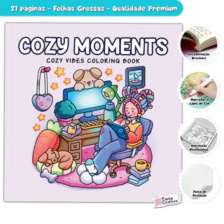 Cozy Moments | Livro de Colorir com Meninas, Amigos e Família para Alívio do Estresse em Oferta na Shopee
