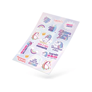 Cartela De Adesivos Magia De Unicórnio em Oferta na Shopee