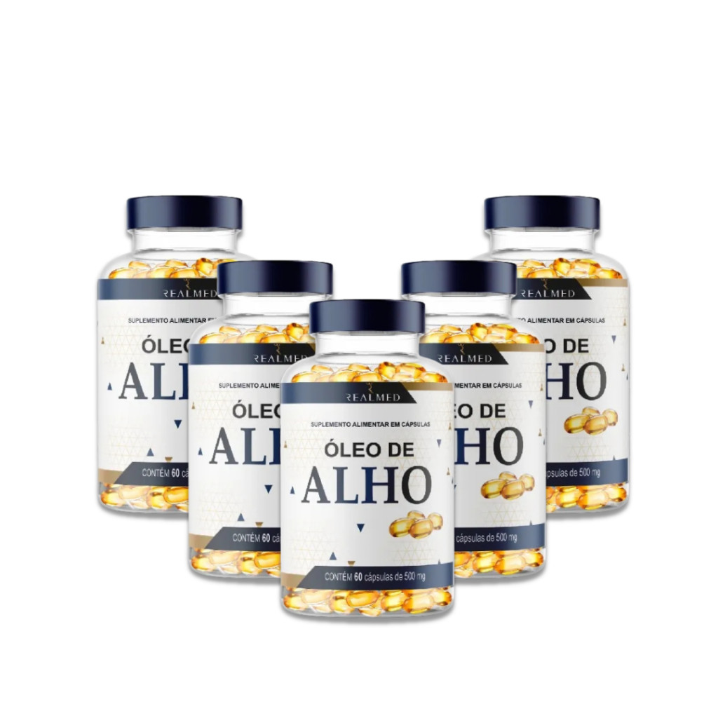 Kit 5 Óleo de Alho 500mg Realmed - 60 Cápsulas | Imunidade Forte ...