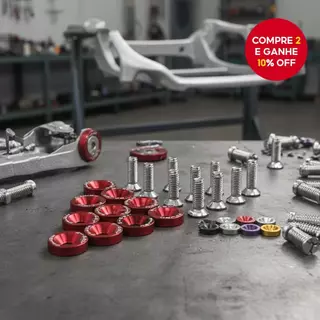 Kit de Fixadores de Capô de Motor de Carro com Parafusos de Aço 6x20 com 10 Unidades e Arruelas de Alumínio Anodizado em Oferta na Shopee
