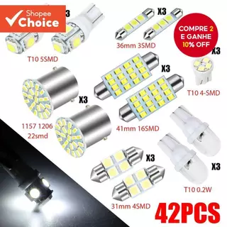 Luz Interior Do Carro T10 Ponta Dupla 1157 1206LED Conjunto Combinado 42 Conjuntos em Oferta na Shopee