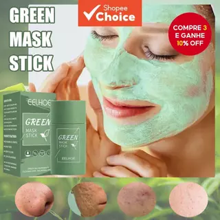 Bastão de Máscara de Chá Verde: Remove cravos, suaviza poros, máscara que equilibra a oleosidade para cuidados com a em Oferta na Shopee