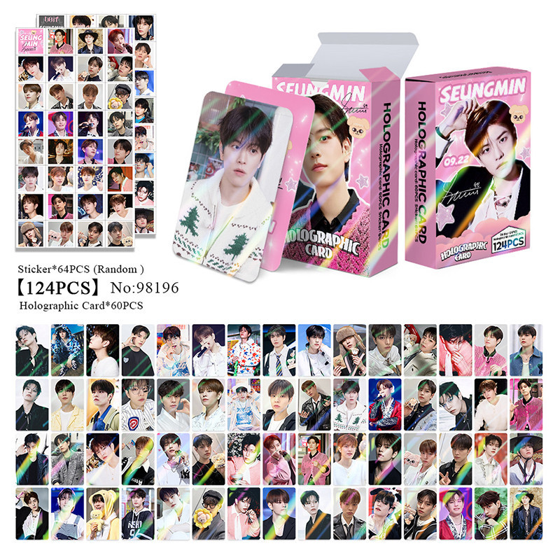 124 Pçs/Caixa Stray Kids Seungmin Photocards Holográfico LOMO