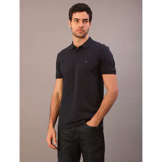 Polo Manga Curta Calvin Klein Masculino Slim Piquet Pima - Marinho em Oferta na Shopee