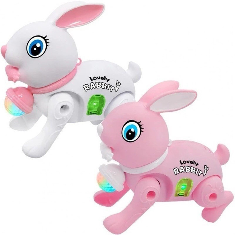 Kit 2 Coelho Musical Pula Pula Infantil Com Luz e Som Brinquedo Rabbit ...