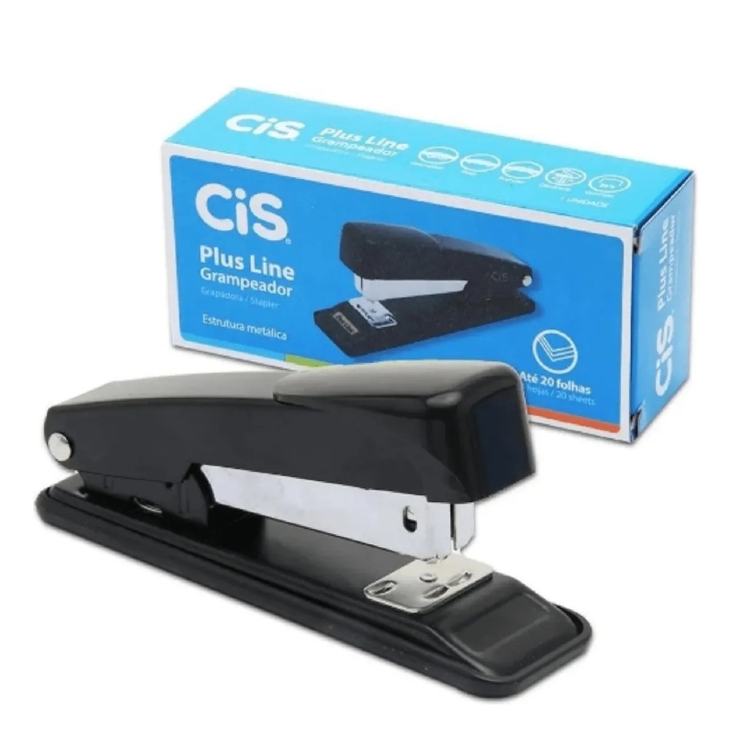 Grampeador de Mesa Profissional CIS Plus Line - Grampeia até 20 Folhas ...