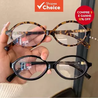 Óculos anti-Radiação Retrô E Versáteis Para Homens Mulheres , Lente Plana De Moda oval em Oferta na Shopee