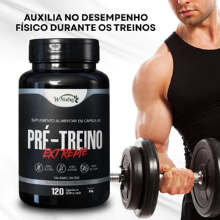 Pré Treino Natural em Cápsulas com 120 Cápsulas | Envio Imediato - WNutry