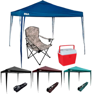 Kit Praia Tenda Gazebo Dobrável 3x3 Metros Cadeira Camuflada Dobrável Cooler 28 Litros Vermelho em Oferta na Shopee