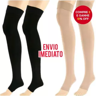 Meias De Compressão Médica Para Pós-Cirurgia E Varizes-Pressão Abertas Na Altura Do Joelho Circulação Recuperação (Marro em Oferta na Shopee