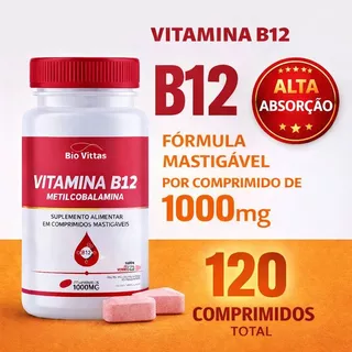 KIT Vitamina B12 Metilcobalamina - Mastigável/Sublingual Bio Vittas: Energia e Saúde em Cada Comprimido em Oferta na Shopee