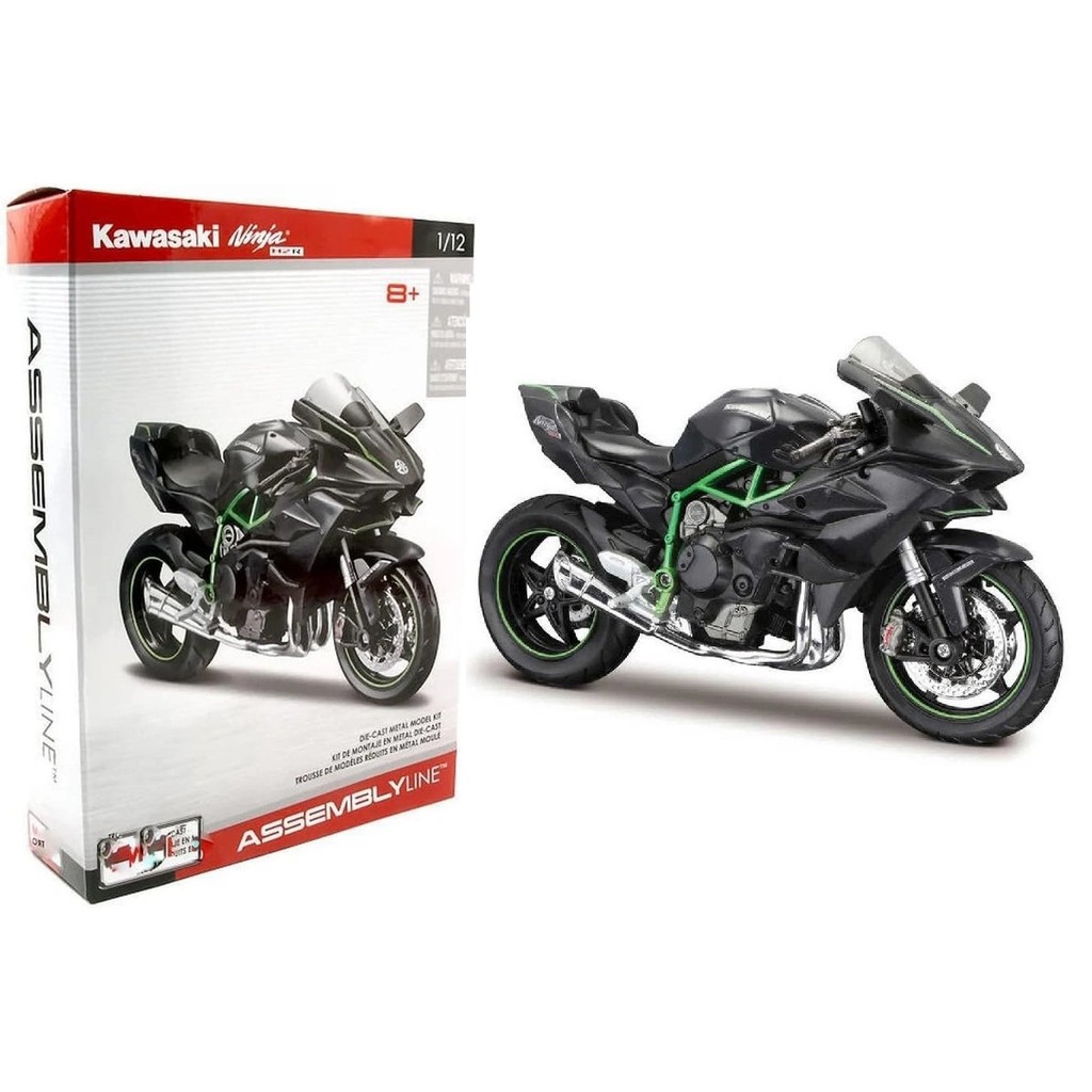 Moto Kawasaki Ninja H2R - Kit em Metal p/ Montar - Assembly Line - 1/12 - Maisto