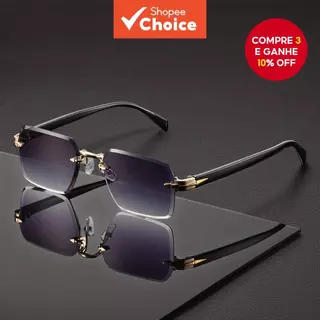 Óculos De Sol Sem Moldura Unissex Dourado Preto Leve Capa Protetora Incluída Para Dirigir Viagens Diariamente em Oferta na Shopee