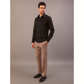 Camisa Masculina Manga Longa Slim Básica - Preto em Oferta na Shopee