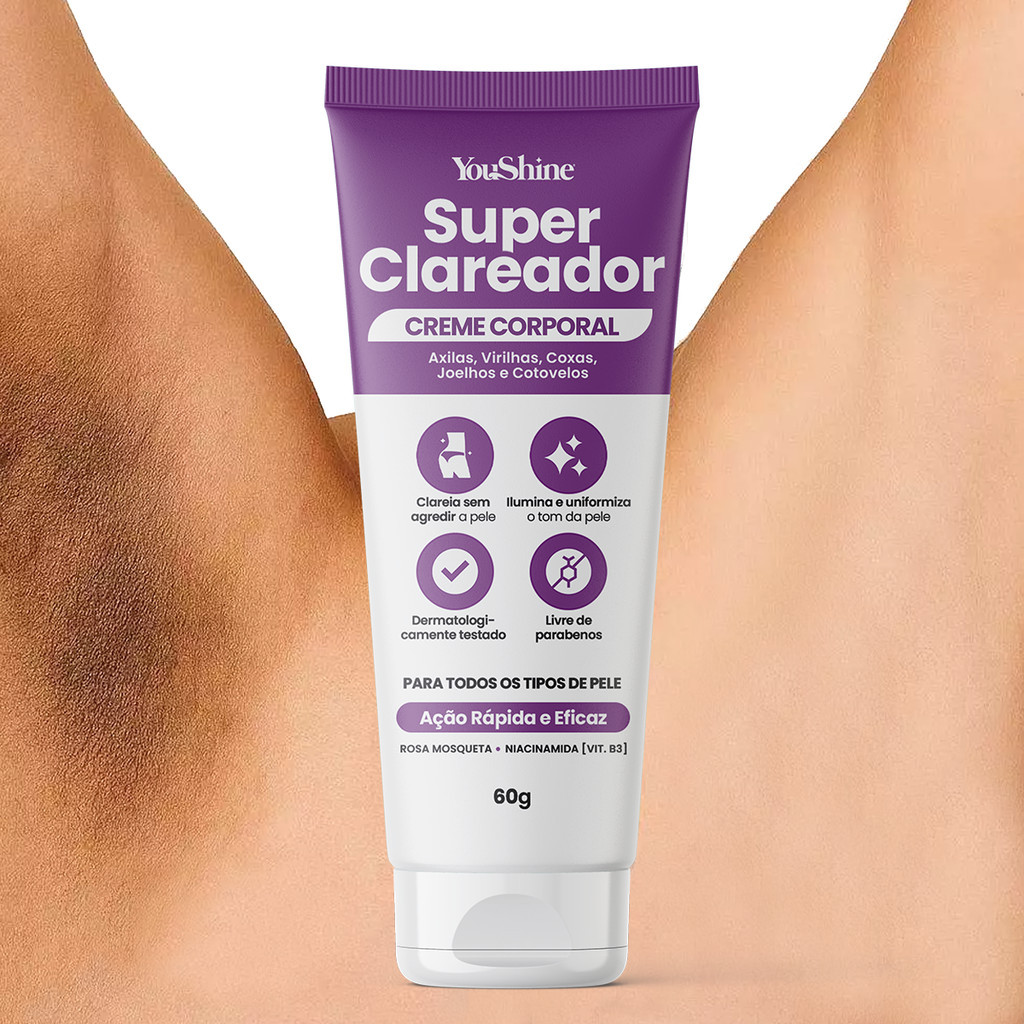 Creme Super Clareador Virilha e Axila Manchas Escuras YouShine 60g ...