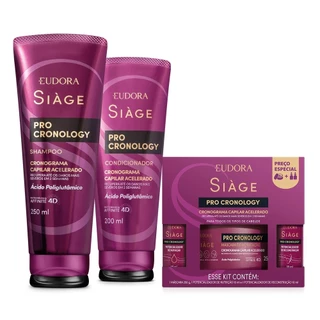 Combo Siàge Pro Cronology: Shampoo 250ml + Condicionador 200ml + Kit Cronograma Capilar Acelerado em Oferta na Shopee