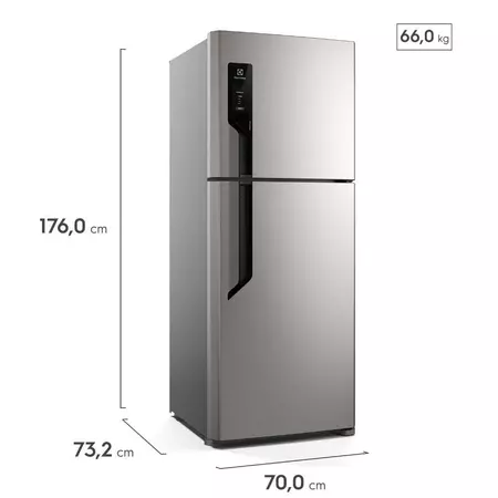 Geladeira Electrolux Frost Free 432L Efficient AutoSense Duplex Inox Look (TF70S)