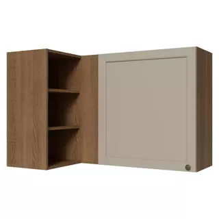 Armário Aéreo de Canto Para Linha 60 cm de Profundidade Rustic/Crema Vik Madesa em Oferta na Shopee