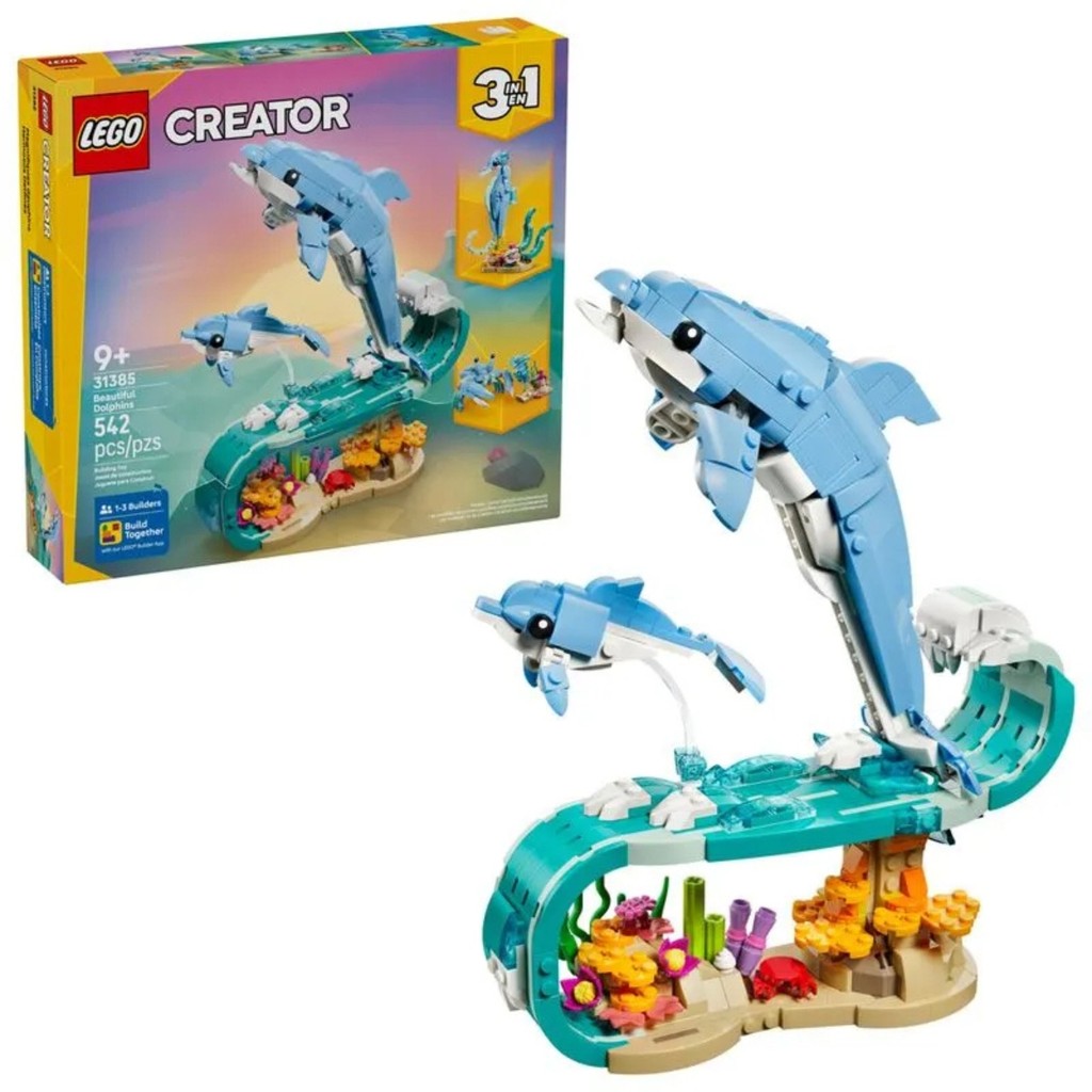 Lego 31128 Creator 3 Em 1 Golfinho Caranguejo Cavalo Marinho 542 peças ...