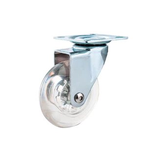 Rodizio Giratorio C/ Roda Transparente Em Gel 75mm  Titanium Platina em Oferta na Shopee