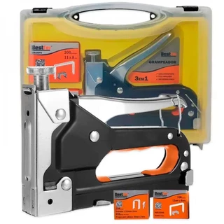 Grampeador manual 4 a 14 mm com maleta e kit de grampos - BFH0133 Bestfer em Oferta na Shopee