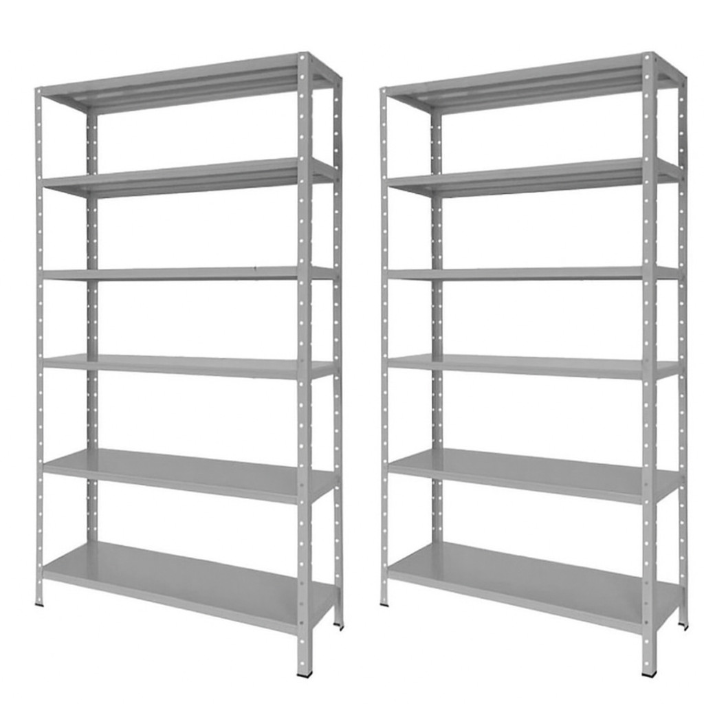 Conjunto 2 Prateleira Estante Armário Aço 6 Bandejas 90cm Ci