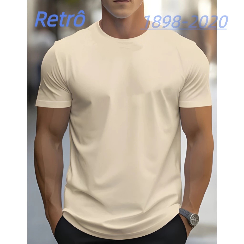 Camisa Masculina Lisa 100% Algodão com Reforço Ombro Estilo Sport Casual Atitude Stretwear Básica tp