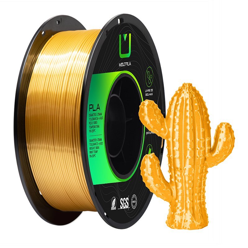 Filamento MultFila Impressora 3D PLA Silk Ouro 1kg | Shopee Brasil