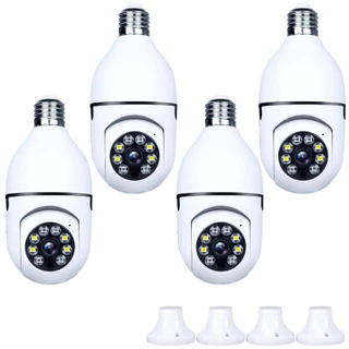 KIT Câmera de Segurança Lâmpada E27 Full HD Visão Noturna WIFI Giratória 360º original - Bivolt