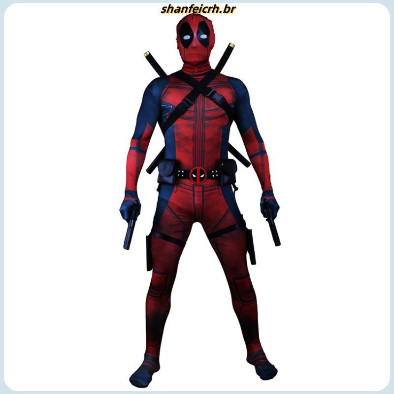 Fantasia Cosplay Profissional Deadpool Filme Traje Luxo Adulto Infantil ...