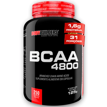 BCAA 4800 250 Cápsulas Rápida Absorção Bodybuilders
