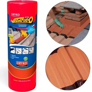 Manta Asfáltica auto adesiva Terracota Telhado 45 cm x 10 m Vedatudo Dryko em Oferta na Shopee
