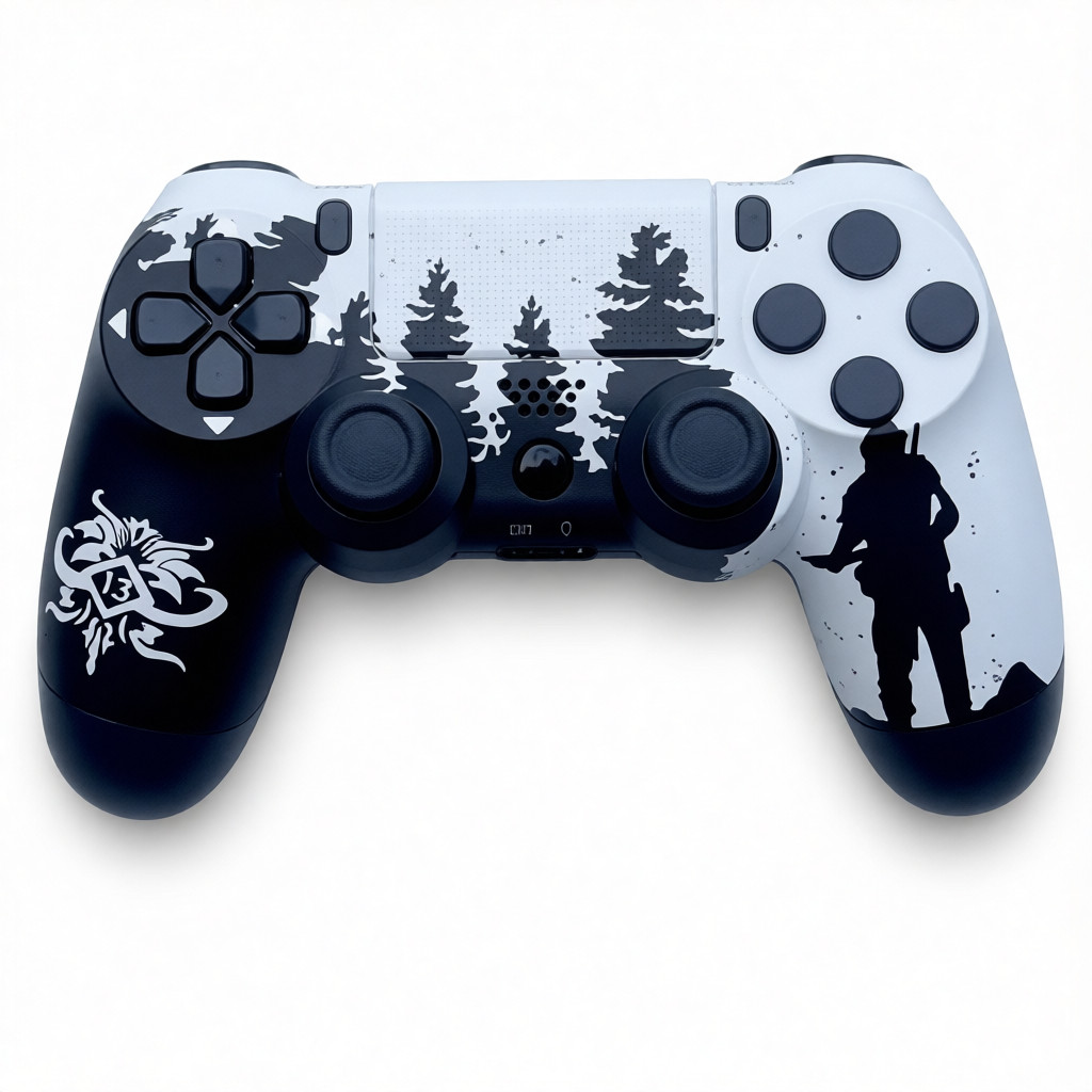 Controle Premium Sem Fio Temático Camuflagem para PS4 com Funções Especiais
