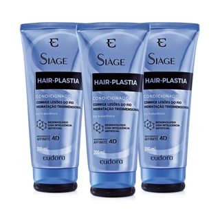 Combo Condicionador Siàge Hair-Plastia 3x 200ml em Oferta na Shopee