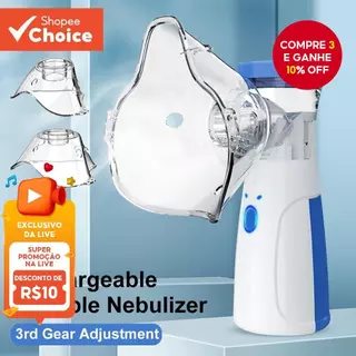 Máquina Portátil Nebulizadora Para Crianças Adultas Atomizador Inalador De Asma (Enviado Sem Baterias) em Oferta na Shopee