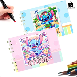Livro de Colorir Stch fofo Infantil caderno de desenho para pintar 50 folhas em Oferta na Shopee