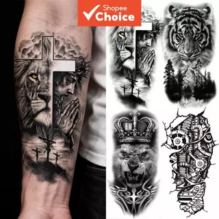 Adesivos Temporários De Tatuagem De Leão 4 Unidades Unissex Cor Realista Padrão Animal Removível Instantâneo em Oferta na Shopee