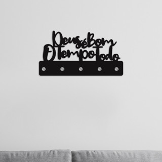 Porta Chaves Decorativo em MDF Preto 3mm - com dupla face