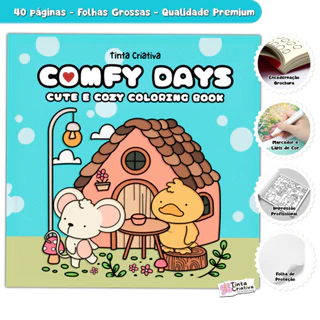 Livro De Colorir Comfy Days - 40 Páginas em Oferta na Shopee