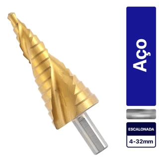Broca escalonada aço rápido 4 a 32 mm - 723599 - MTX em Oferta na Shopee