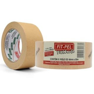 Fita Kraft adesiva 48 mm x 50 metros - 11304005 Fit-Pel em Oferta na Shopee