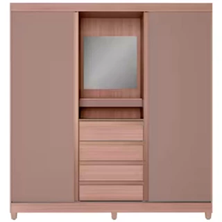 Guarda Roupa Fortaleza II com 2 Portas de Correr e 4 Gavetas Bartira em Oferta na Shopee