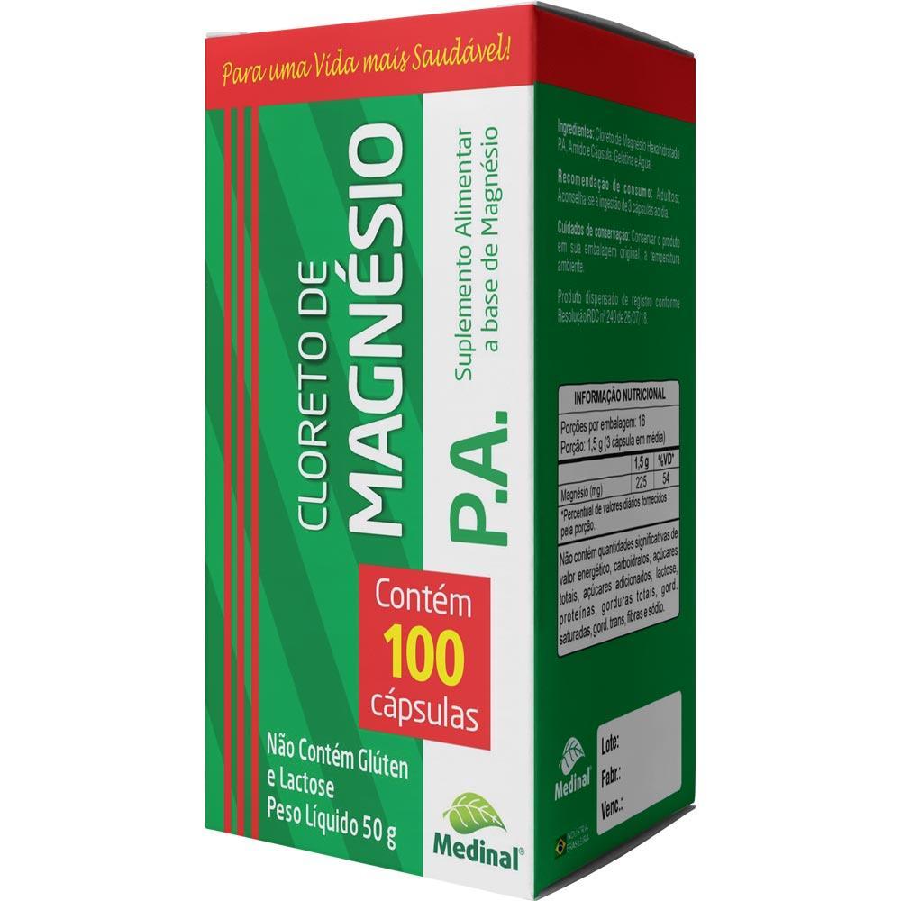 CLORETO DE MAGNESIO MEDINAL COM 100 CAPSULAS 500MG | Shopee Brasil