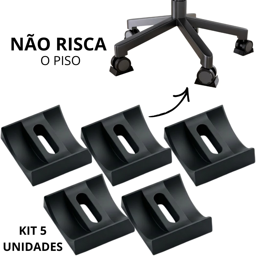 Kit 5 Trava Rodinha Cadeira Gamer Fixador Simulador