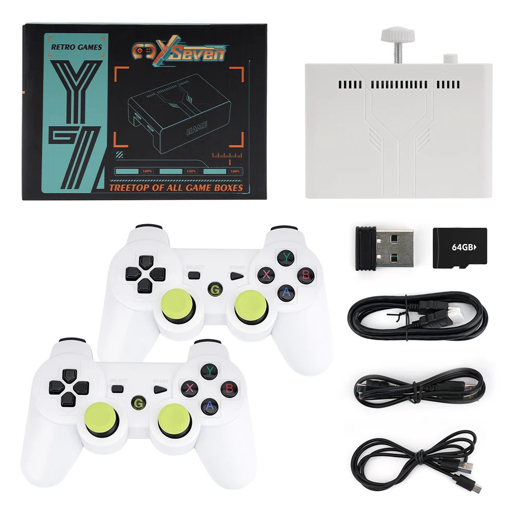 Y7 Console De Videogame Sistema Linux 256G Construído 10000 + Jogos Recarregável Alça Sem Fio Conexão Baixa Latência Jog